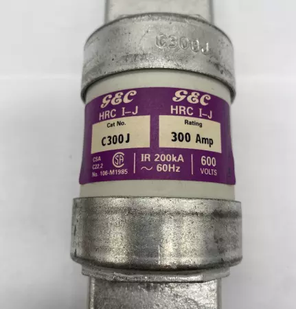 GEC C300J Time Delay Fuse, 600VA 300Amp, Class J 