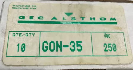 GEC Alsthom GON-35 One-Time Fuses, 250VAC 35Amp, Type P Lot of 10