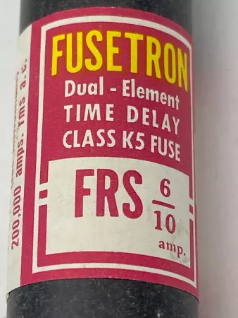 Bussmann FRS 6/10 Fusetron Time Delay Fuses, Class K5, 600V 0.6Amp Lot of 10