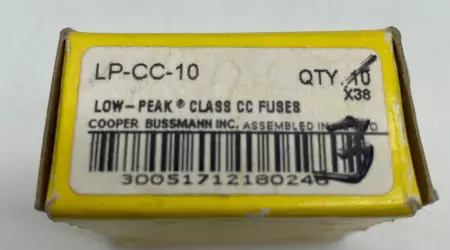 Bussmann LP-CC-10 Low-Peak Delay Fuses, 600VAC 150VDC 10Amp, Class CC Lot of 3