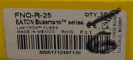 Bussmann FNQ-R-25 Limitron Time Delay Fuses, 25Amp 600VAC, Class CC Lot of 6