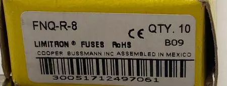 Bussmann FNQ-R-8 Limitron Current Limiting Fuse, 8Amp 600VAC, Class CC Lot of 10