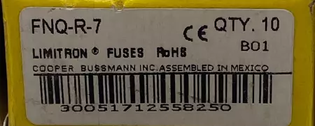 Bussmann FNQ-R-7 Limitron Current Limiting Fuses, 7A 600VAC, Class CC Lot of 10