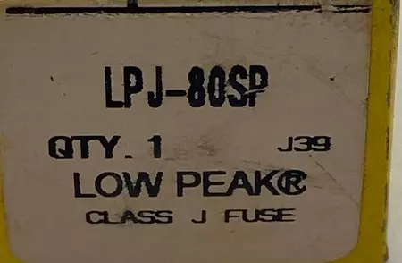 Bussmann LPJ-80SP Low-Peak Time Delay Fuse, 600VAC 300VDC 80Amp, Class J 