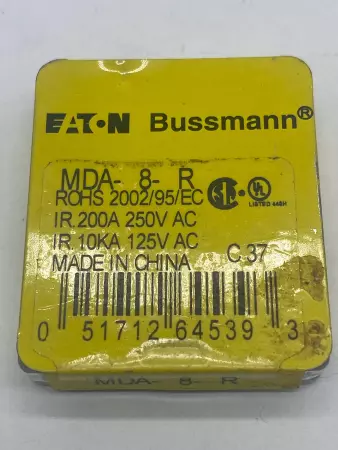 Bussmann MDA-8-R Ceramic Fuses, 125-250VAC 8Amp Lot of 3