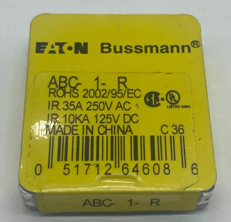 Bussmann ABC-1-R Ceramic Fuses, 250VAC 125VDC 1Amp Lot of 5