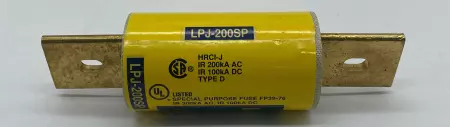 Bussmann LPJ-200SP Low-Peak Time Delay Fuse, 600VAC 300VDC 200Amp, Class J 