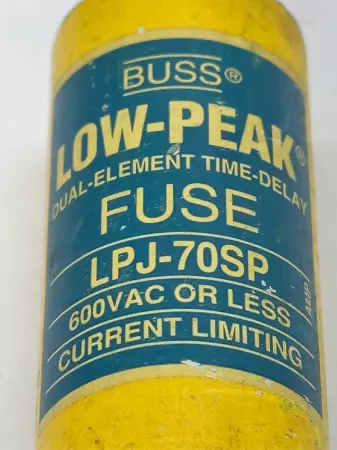 Bussmann LPJ-70SP Low-Peak Time Delay Fuse, 600VAC 70Amp, Class J 