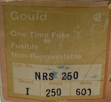 Gould Shawmut NRS-250 Non-Renouvelable Fuse, 600V 250Amp 