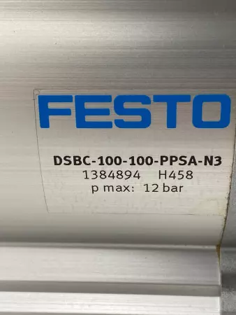 Festo DSBC-100-100-PPSA-N3 Pneumatic Cylinder 100mm Piston Dia, 100mm Stroke 