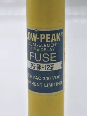 Bussmann LPS-RK-12SP Low-Peak Time Delay Fuse, 600VAC 300VDC 12Amp, Class RK1 