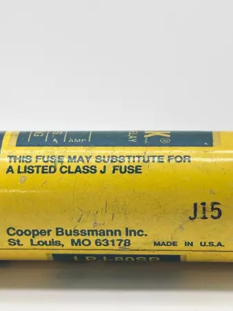 Bussmann LPJ-80SP Low-Peak Time Delay Fuse, 600VAC 300VDC 80Amp, Class J 