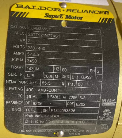 Price XT150VSS-412-013Y-200-36-3T6 Centrifugal Pump W/Baldor 2HP Motor 