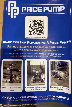Price XT150VSS-412-013Y-200-36-3T6 Centrifugal Pump W/Baldor 2HP Motor 