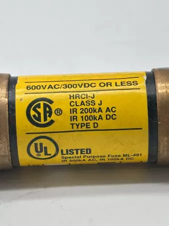 Bussmann LPJ-5SP Low-Peak Time Delay Fuse, 600VAC 300VDC 5Amp, Class J 