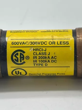 Bussmann LPJ-12SP Low-Peak Time Delay Fuse, 600VAC 300VDC 12Amp, Class J 