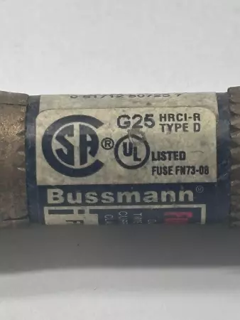 Bussmann FRN-R 7 Fusetron Time Delay Fuse, Class RK5, 250VAC 125VDC 7Amp 