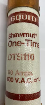 Gould Shawmut OTS110 One-Time Time Delay Fuse, 600VAC 300VDC 110Amp, Class K5 