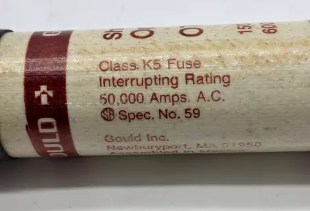 Gould Shawmut OTS150 One-Time Fuse, 600VAC 150Amp, Class K5 