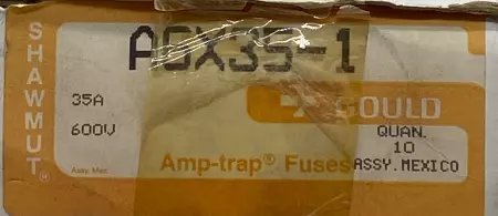 Gould Shawmut A6X35-1 Amp-Trap Fuses, 600V 35Amp, Type 1 Lot of 10