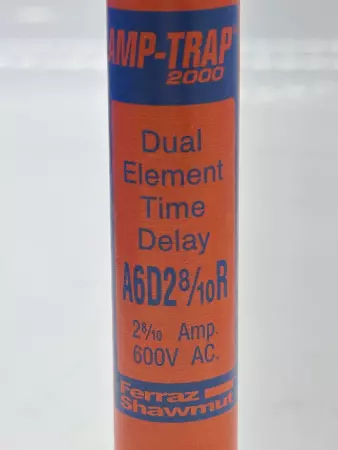 Ferraz Shawmut A6D2 8/10R Amp-Trap Fuse, 600V 2.8Amp, Class RK1 