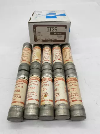 Gould Shawmut OT35 One-Time Fuses, 250VAC 35Amp, Class K5 Lot of 10