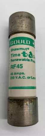 Gould Shawmut RF45 Time Delay Renewable Fuses, 250V 45Amp Lot of 10