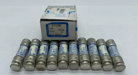 Gould Shawmut FT15R Falt-Trap Fuses, 250V 15Amp, Class RK5 Lot of 10