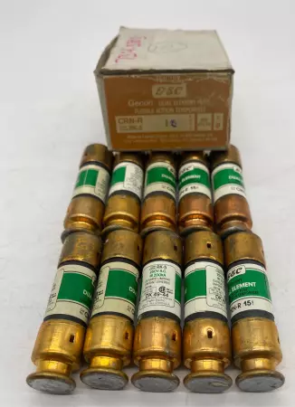 GEC CRN-R15 Time Delay Fuses, 15Amp 250VAC, Class RK5 Lot of 10