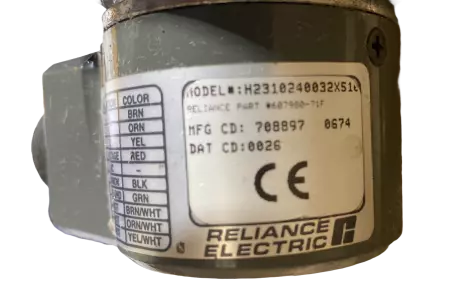 Reliance Electric P14A5805P AC Motor, 2HP Fr.145T W/924MDNM Gearbox Ratio 1:10 