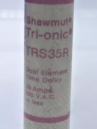 Gould Shawmut TRS35R Tri-onic Time Delay Fuse, Class RK5, 600VAC 300VDC, 35Amp 