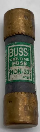 Bussmann NON-30 One-Time Delay Fuse, 250VAC 125VDC 30Amp, Class K5 