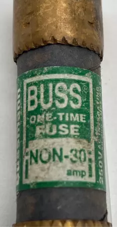 Bussmann NON-30 One-Time Delay Fuse, 250VAC 125VDC 30Amp, Class K5 