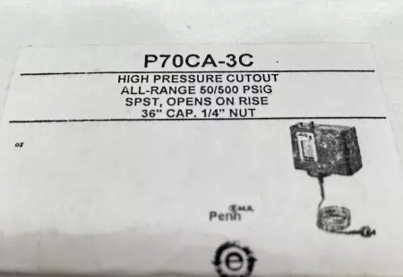 Penn P70CA-3C High Pressure Cutout Switch 