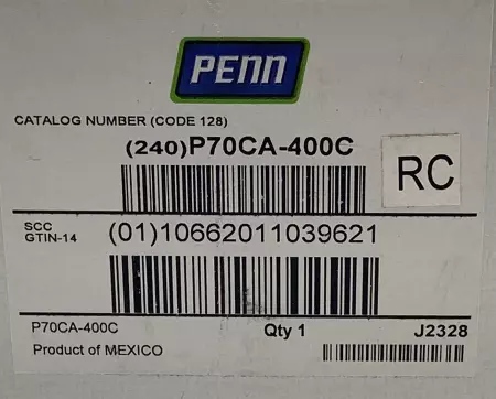 Penn P70CA-400C Pressure Control Switch 