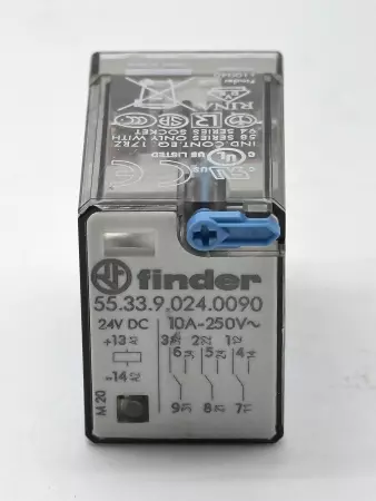 Finder 55.33.9.024.0090 Plug-In Relay 24VDC Coil 10Amp 