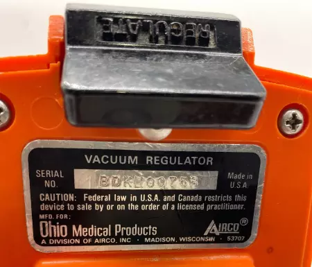 Ohio Medical Products BE-0056 Vacuum Regulator 