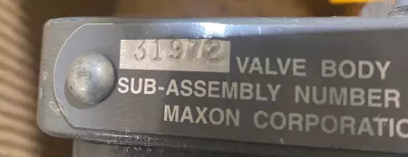 Maxon Corp. 31972 Hydraulic Lock Valve W/Coen Actuator 
