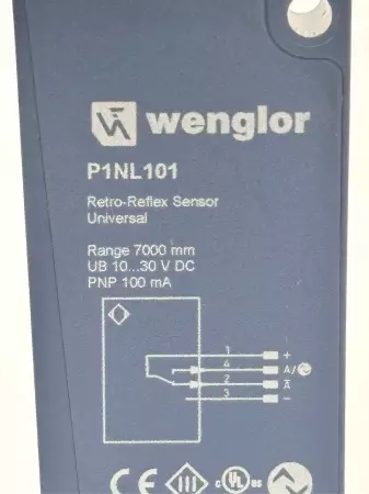 Wenglor P1NL101 Retro-Reflex Sensor 10-30VDC 