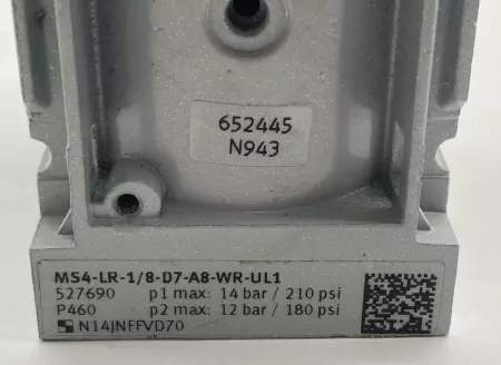 Festo MS4-LR-1/8-D7-A8-WR-UL1 Pressure Regulator, Size 4, 527690 