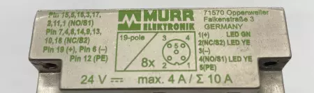 Murr Elektronik MVP12M M12 Distribution Module, 8X5-Pin Switches 