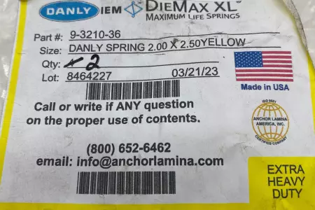 Danly 9-3210-36 Diemax XL® Springs, 2X2.5