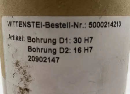 Wittenstein 5000214213 Clamp Bellows Coupling, Bores 30mmX16mm Both Bores 