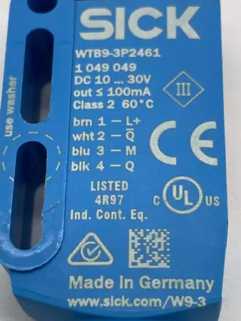 Sick WTB9-3P2461 Photoelectric Proximity Sensor (Cracked) 