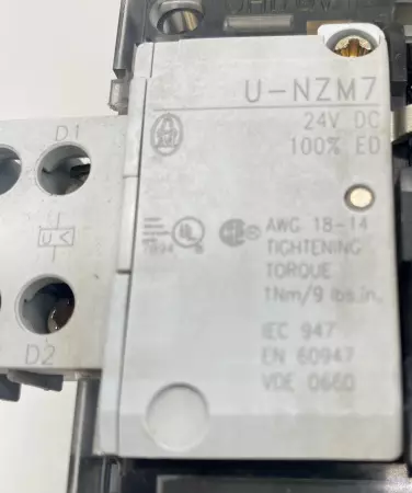 Moeller NZM7-125S-M Circuit Breaker 24VDC Coil 125A 