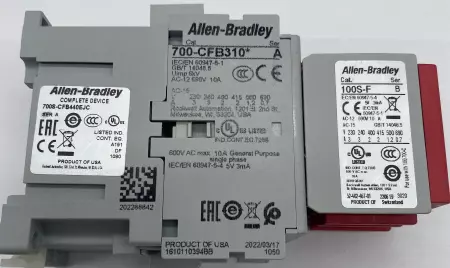 Allen-Bradley 700-CFB440EJC SER.A General Purpose Contactor, 10A 690VAC 24VCoil 