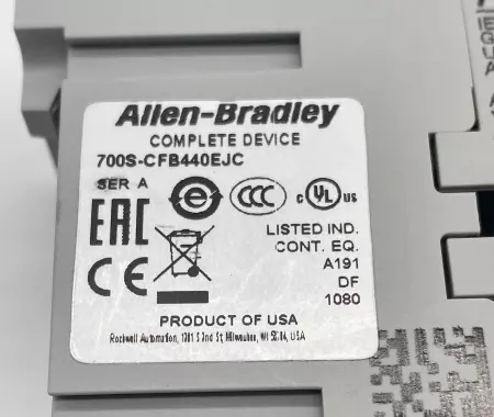 Allen-Bradley 700-CFB440EJC SER.A General Purpose Contactor, 10A 690VAC 24VCoil 