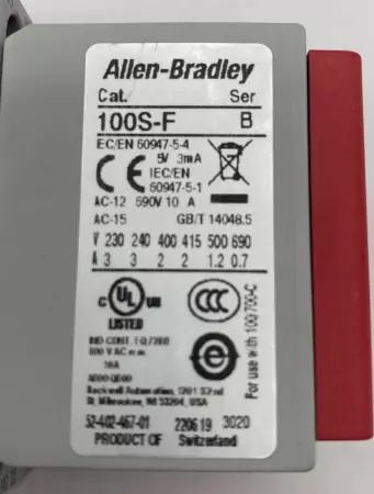 Allen-Bradley 700-CFB440EJC SER.A General Purpose Contactor, 10A 690VAC 24VCoil 