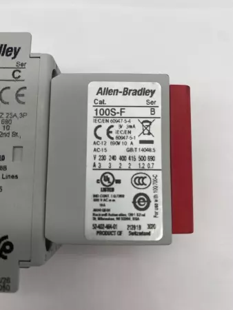 Allen-Bradley 100S-C23EJ14BC SER.C Safety Contactor 23A, 24VAC  24VDC Coil 