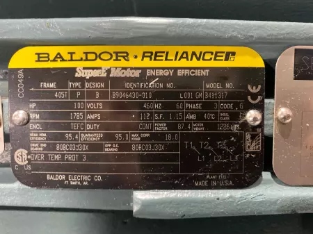 Baldor-Reliance B9046430-010 AC Motor, 100HP Frame 405T 